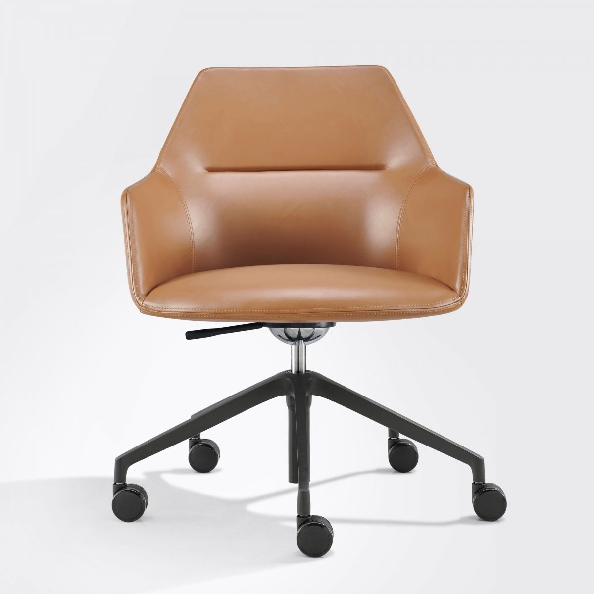 Leather sales tulip chair